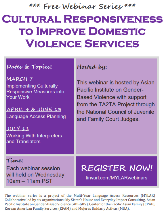 Free Webinar Series Cultural Responsiveness To Improve Domestic Violence Services My Sister S House